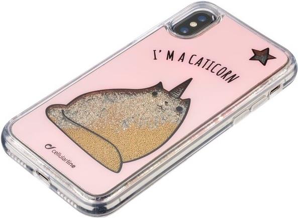 CELLULARLINE Custodia cover per iPhone X Cellular Line Stardust Caticorn